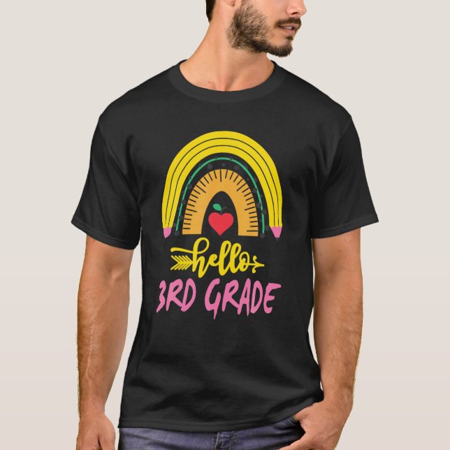 Camiseta Equipe Do Arco-Íris Alô Professor Do Terceiro Grau (Frente)