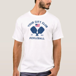 Camiseta Equipe do Clube de Pickleball EUA Bandeira America