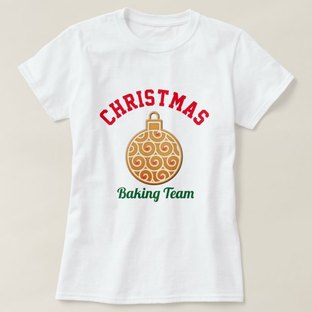 Camiseta Equipe do cozimento do Natal (Frente do Design)
