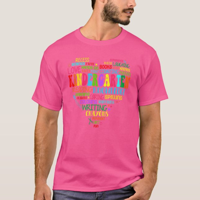 Camiseta Equipe Do Jardim De Infância Coração De Volta À Pr (Frente)