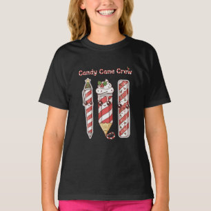 Camiseta Equipe do Kawaii Candy Cane Escola de Natal Fofa