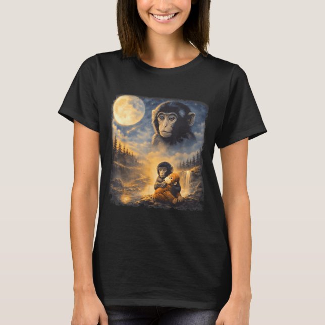 Camiseta Equipe do Macaco Bebê Punch Punch Lua 90s Animal R (Frente)