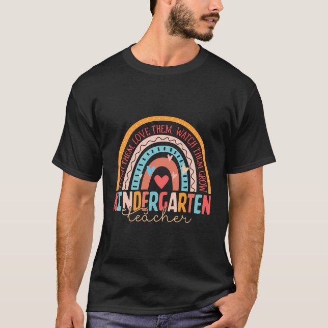 Camiseta Equipe do professor do Boho Rainbow Kinder Garten  (Frente)