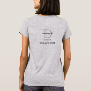 Camiseta Equipe do Salão de Cabelo Monograma Cinza
