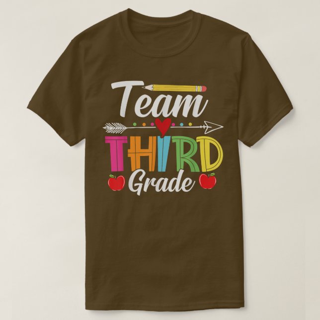 Camiseta Equipe do terceiro ano de volta à Escola Estudante (Frente do Design)
