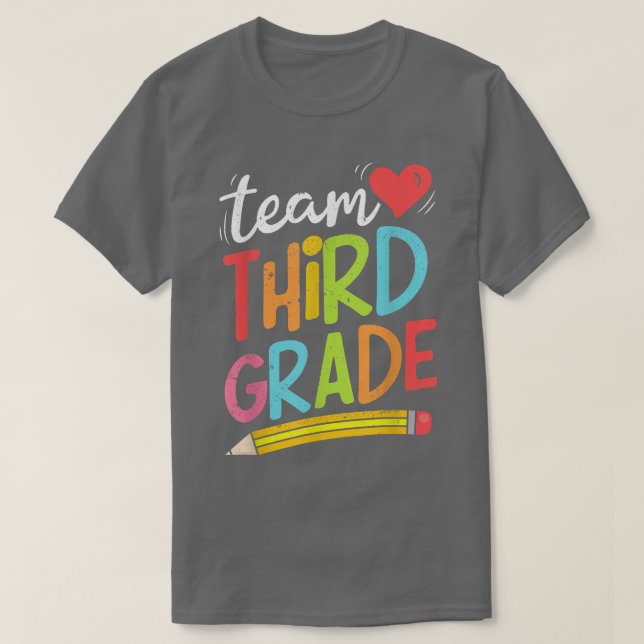 Camiseta Equipe do terceiro ano de volta à escola, professo (Frente do Design)