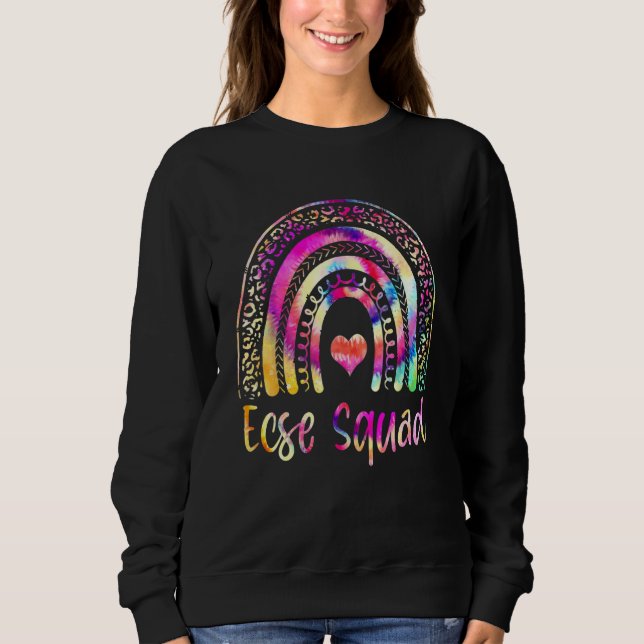 Camiseta Equipe Ecse Time Tinta Tiedê Arco-íris Volta às Au (Frente)