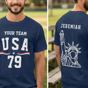 Camiseta Equipe EUA Personalizada - Nome e Número Personali