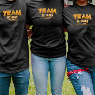 Camiseta Equipe Família Esportiva Amarela Tripulação Nome P