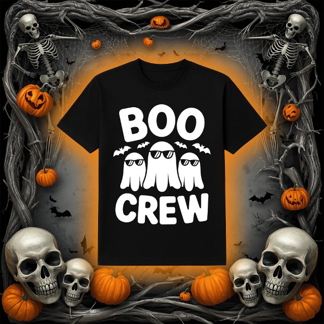Camiseta Equipe Fantasma Boo Crew com Óculos de Sol Hallowe (Criador carregado)