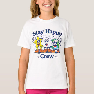 Camiseta Equipe Ficar Feliz Crianças Fofo Cartoon Estrela N