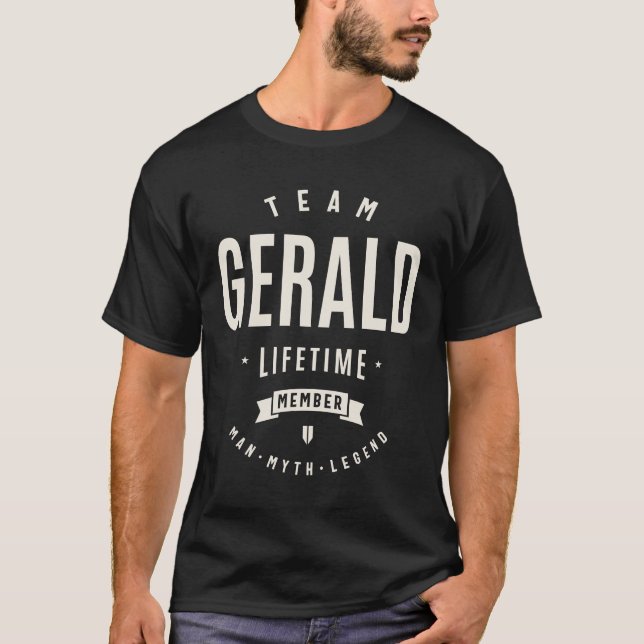 Camiseta Equipe Gerald Lifetime Membro Funny Name Gerald (Frente)