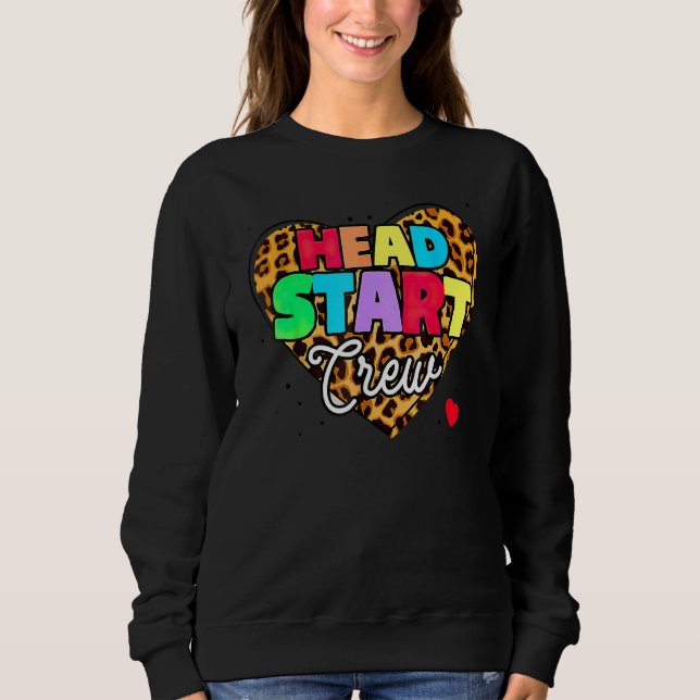 Camiseta Equipe Headstart Coração Leopardo De Volta à Escol (Frente)
