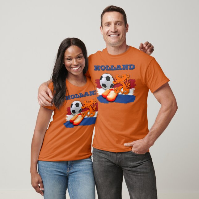 Camiseta Equipe Holanda Fã de Futebol Holanda Laranja (Unissex)