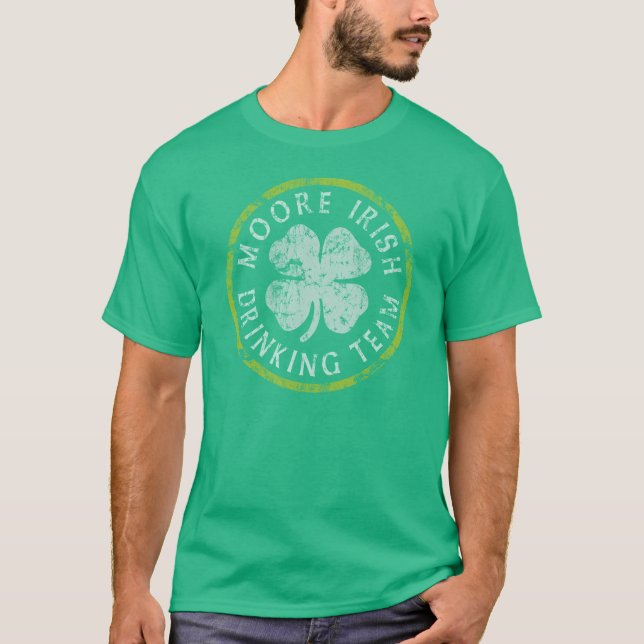 Camiseta Equipe irlandesa engraçada do bebendo de Moore (Frente)
