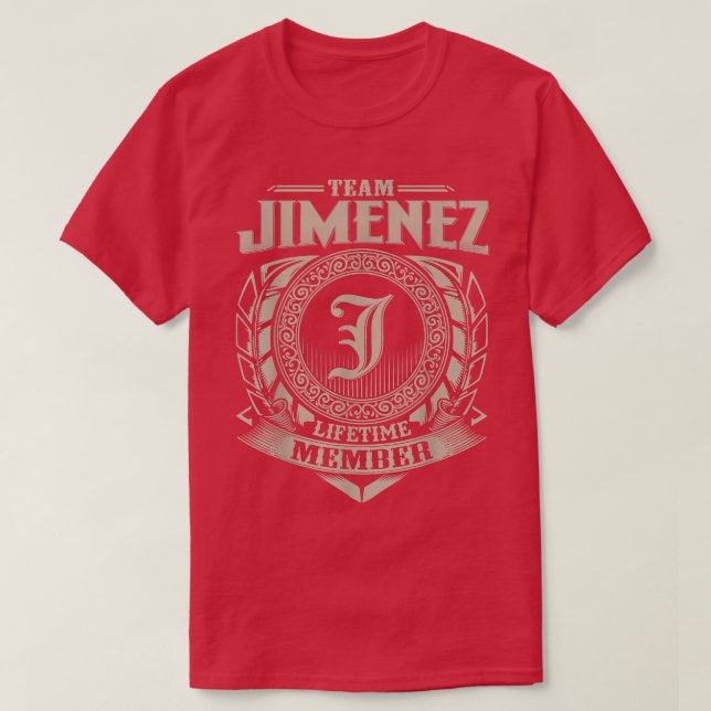 Camiseta Equipe JIMENEZ Membro Vintage JIMENEZ Família (Frente do Design)