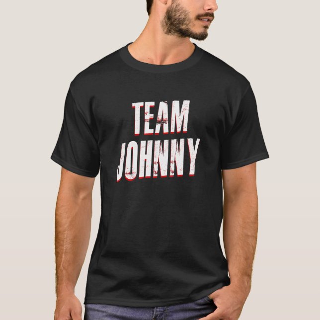 Camiseta Equipe Johnny Fan Club Suporte Família Amiga (Frente)