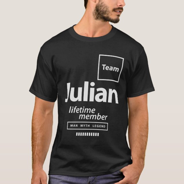 Camiseta Equipe Julian Lifetime Membro Funny Nome Julian (Frente)