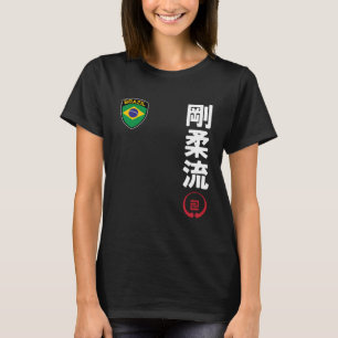 Camiseta Equipe Karate Goju Ryu Bandeira Brasil Kanji Japon