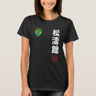 Camiseta Equipe Karate Shotokan Brasil Bandeira Kanji Japon