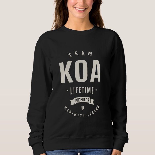 Camiseta Equipe Koa Lifetime Membro Funny Nome Koa (Frente)