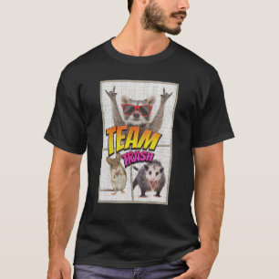 Camiseta Equipe Lixo Gambá Guaxinim Rato Animais Lixo Ga