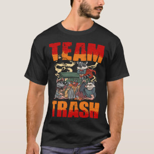Camiseta Equipe Lixo Gato de Rua Lixo Animal Guaxinim Cang