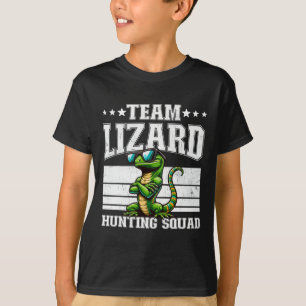 Camiseta Equipe Lizard Caçando Esquadrão Funny Retro Gecko 