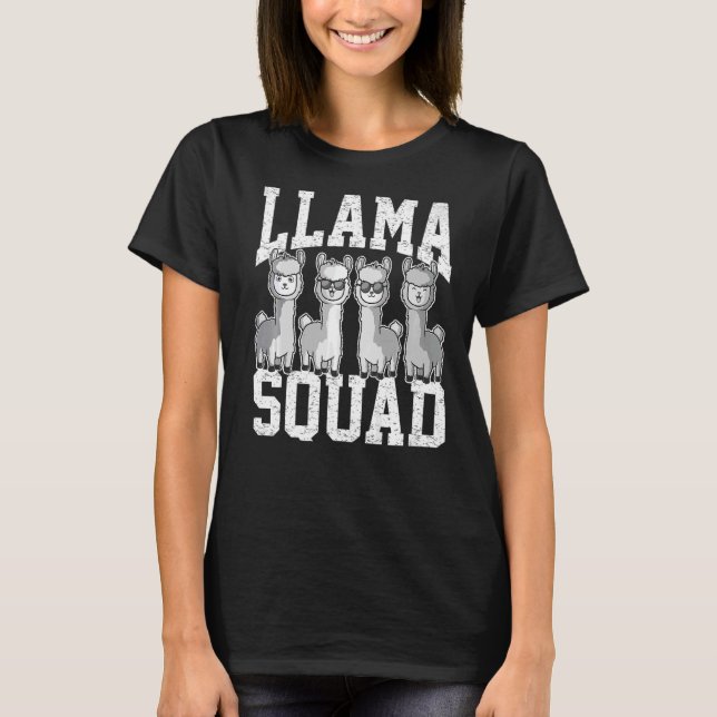 Camiseta Equipe Llama Squad Animal Para Homens (Frente)