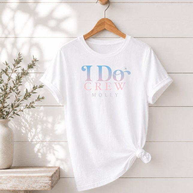 Camiseta Equipe Moderna do Eu Faço Pastel Gradiente Damas d (Modern I Do Crew Pastel Gradient Bridesmaid Tri-Blend Shirt)