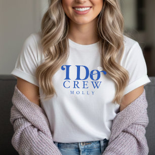 Camiseta Equipe Moderna Eu Caso Azul Cobalto Damas de Honra