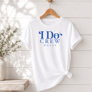 Camiseta Equipe Moderna Eu Caso Azul Cobalto Damas de Honra