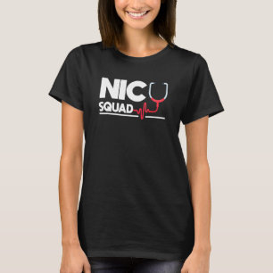Camiseta Equipe Nicu Enfermeira de Uti Neonatal Unidade Ni