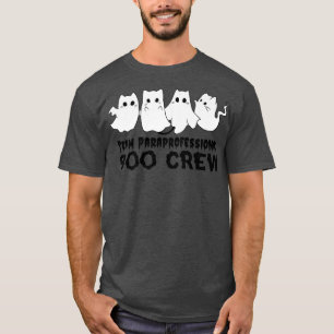 Camiseta Equipe Paraprofissional Boo Crew Halloween Ghost B