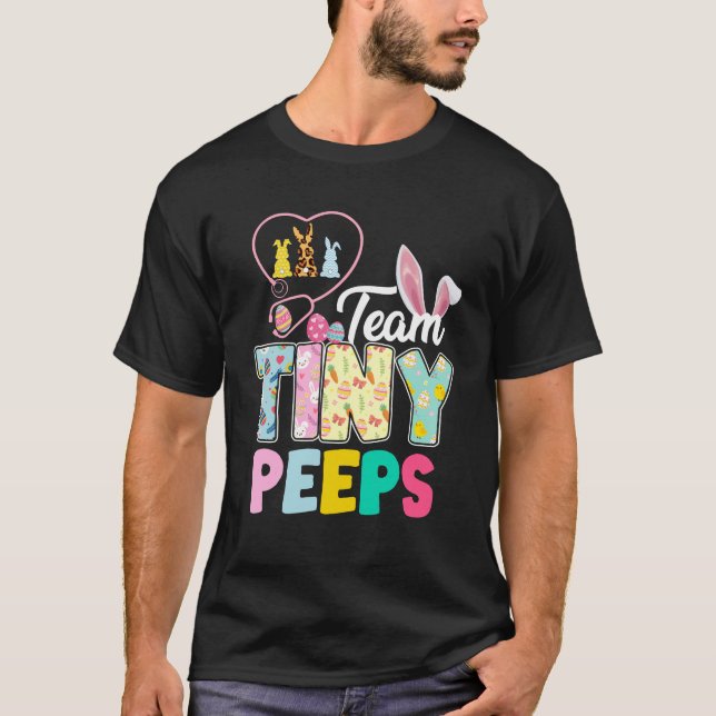 Camiseta equipe pequenos peeps, retrô, vintage (Frente)