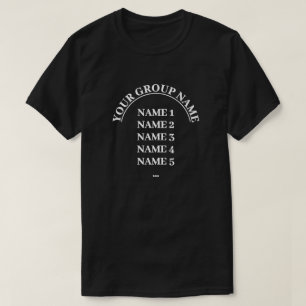 Camiseta Equipe Personalizada com Nomes de Nome de Grupo Pe