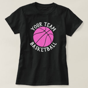 Camiseta Equipe personalizada de basquete cor-de-rosa dá e