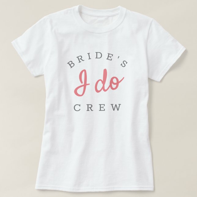 Camiseta Equipe Pink I Do Rosa e Branco Festa de Solteira (Frente do Design)