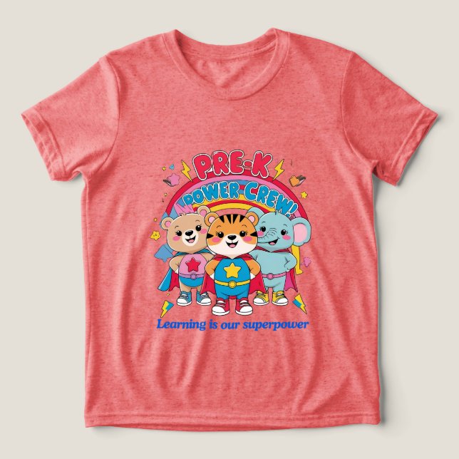 Camiseta Equipe Poderosa do Pré-K – Pequeno, mas Poderoso! (Design frontal)