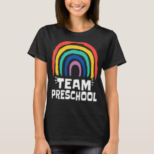 Camiseta Equipe Pré-Escolar Arco-Íris Pré-K Estudo de Profe