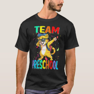 Camiseta Equipe Pré-Escolar Gato De Volta À Escola