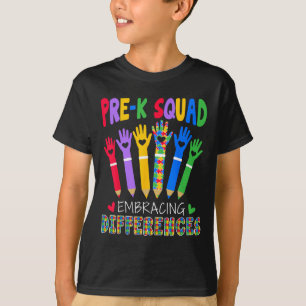 Camiseta Equipe Pré K Abraçando Diferenças Autismo Sped Pro