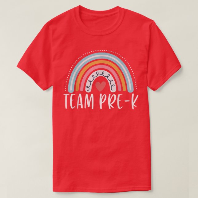 Camiseta Equipe Pré-K Bestial Arco-Íris Bastante Curto Pré- (Frente do Design)
