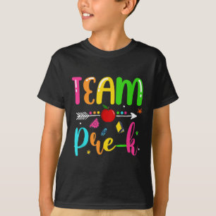 Camiseta Equipe Pré-k Estudante de Professores do Pré-Jardi