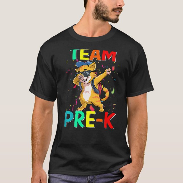 Camiseta Equipe Pré K Gato Volta às Aulas (Frente)