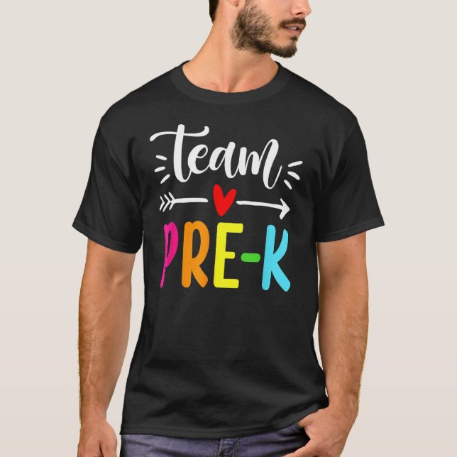 Camiseta Equipe Pré-K Professor Estudante de Pré-Escolas Fe (Frente)