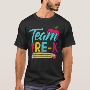 Camiseta Equipe Pré K Professor Pré-escolar Aluno Divertido