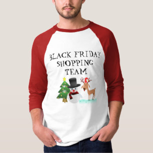 Camiseta Equipe preta da compra do Natal de sexta-feira