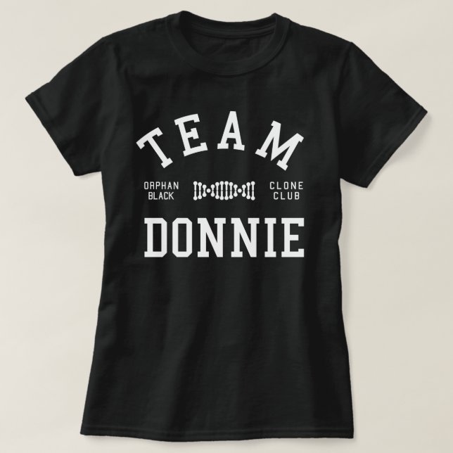 Camiseta Equipe preta órfão Donnie (Frente do Design)