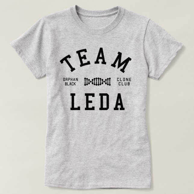 Camiseta Equipe preta órfão Leda (Frente do Design)